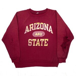 Vintage 60s 70s Arizona State University Raglan Gusset Sweatshirt Distressed L